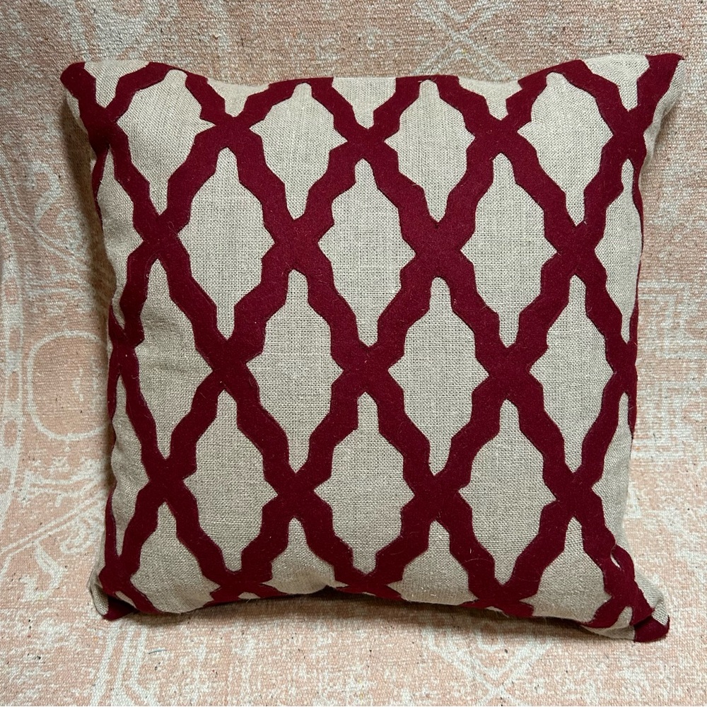 Linen & Wool Feather Throw Pillow by Villa, Like New Restoration Hardware-Like